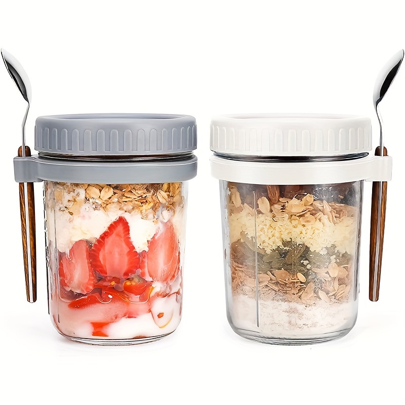 1pc/2pcs Glass Oatmeal Cup, Ov - Baby Food Jars Glass ulasan dan harga