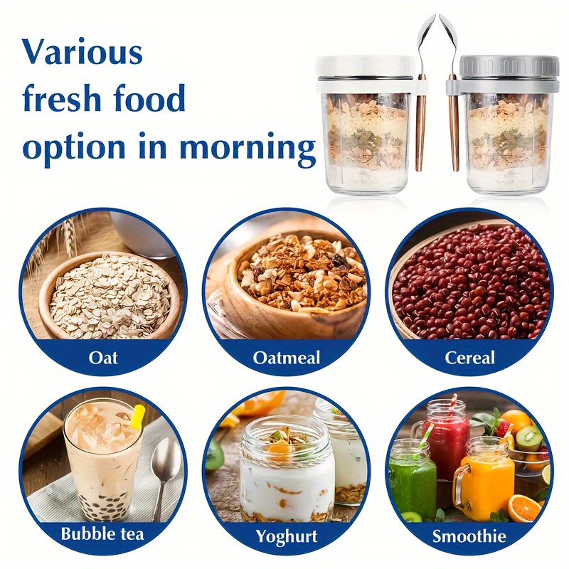1pc/2pcs Glass Oatmeal Cup, Ov - Baby Food Jars Glass ulasan dan harga