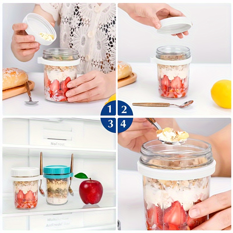 1pc/2pcs Glass Oatmeal Cup, Ov - Baby Food Jars Glass ulasan dan harga