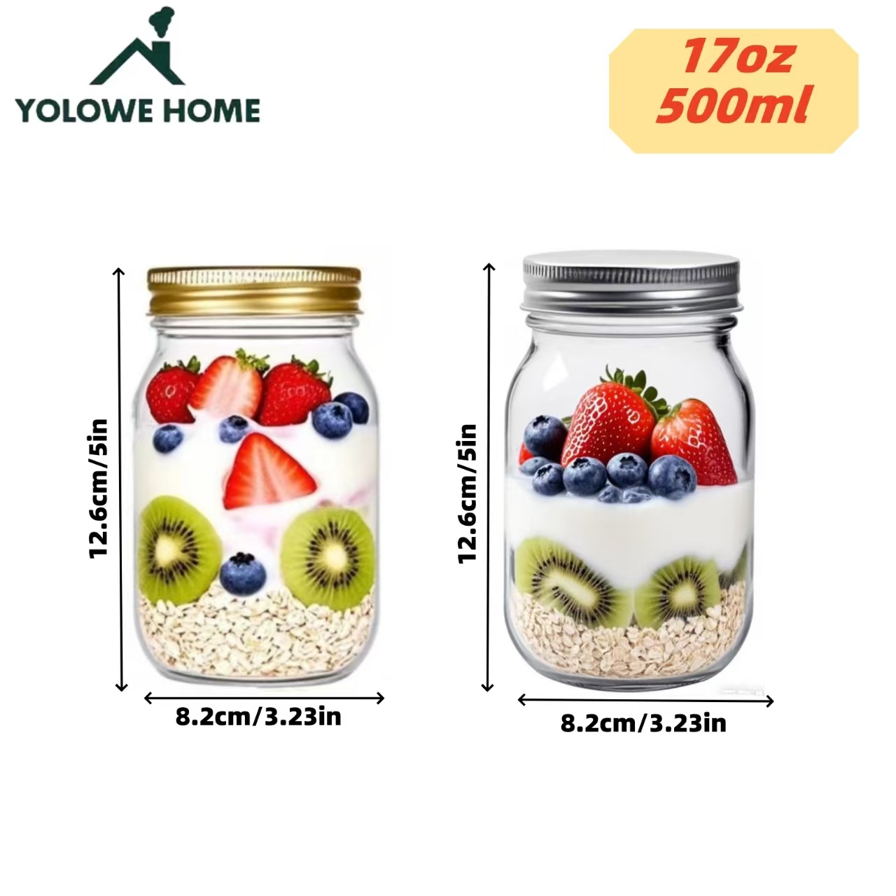 6Pcs, 12Pcs, 500Ml/16Oz, Glass - Baby Food Jars Glass ulasan dan harga