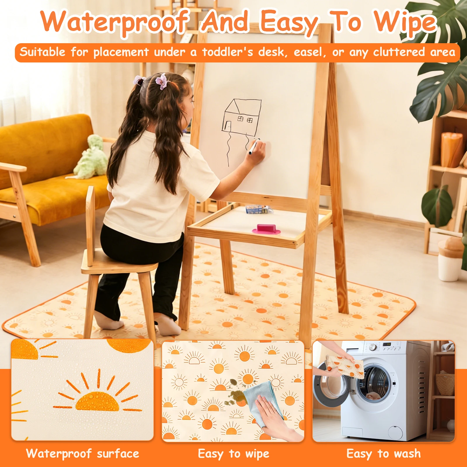 Baby High Chair Splat Mat Dini - Highchair Splash Mat ulasan dan harga