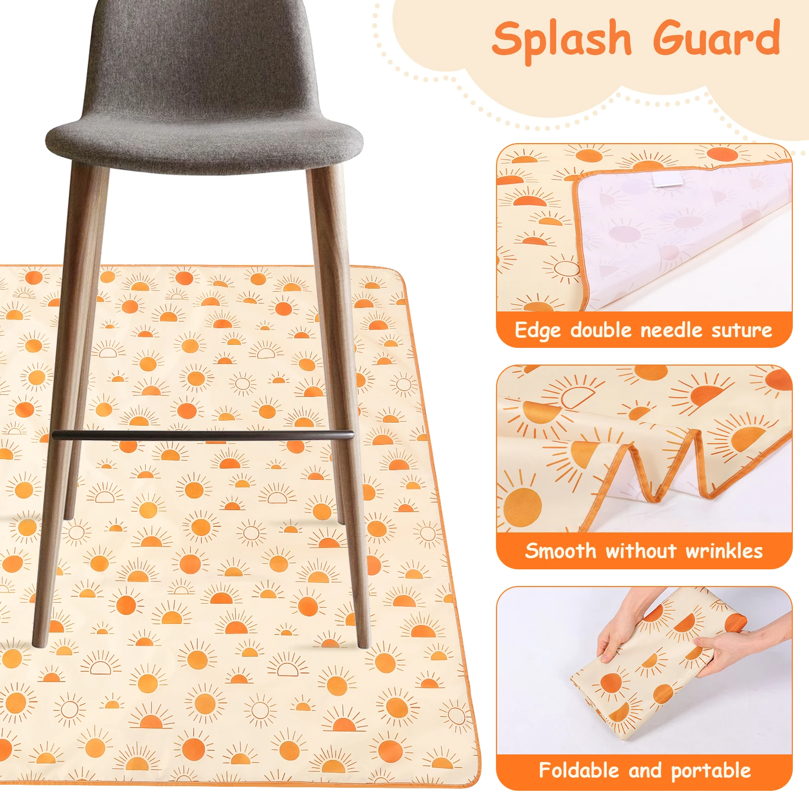 Baby High Chair Splat Mat Dini - Highchair Splash Mat ulasan dan harga